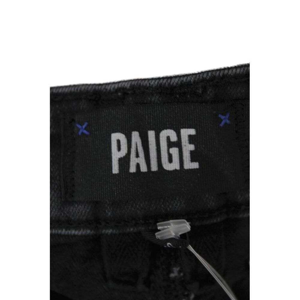 Paige Women Cropped Black Mid Rise Cotton Jeans Button Size 32 - Picture 8 of 8